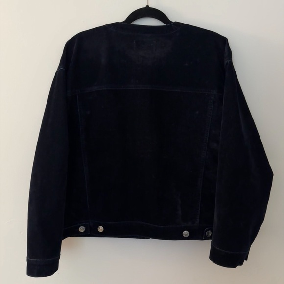 Steve Madden Trucker Jacket Blue Velvet Denim - Picture 5 of 7